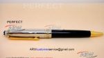Perfect Replica Montblanc Meisterstuck Stainless Steel Clip Black And Gold Ballpoint Pen